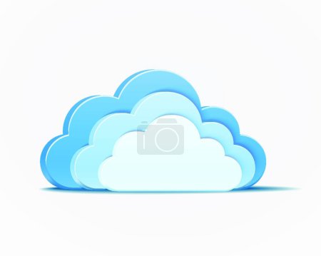 Ilustración de Cloudscape, nubes vector ilustración - Imagen libre de derechos