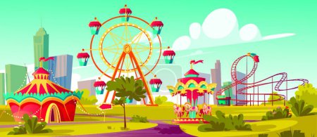 Illustration for Amusement park, carnival or festive fair cartoon - Royalty Free Image