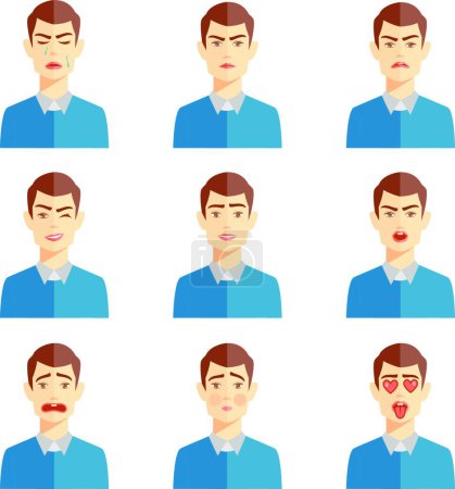 Illustration for Various emotions, colored vector illustration - Royalty Free Image