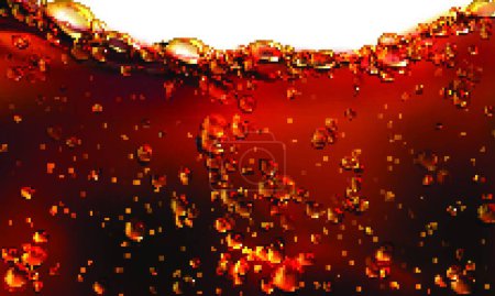 Ilustración de Salpicadura de cola, soda o cerveza con burbujas - Imagen libre de derechos