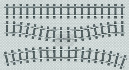Illustration for Train rails top view, railway track construction - Royalty Free Image