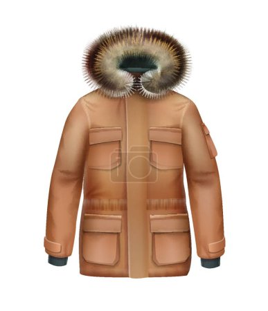 Illustration for Brown winter coat vector illustration - Royalty Free Image