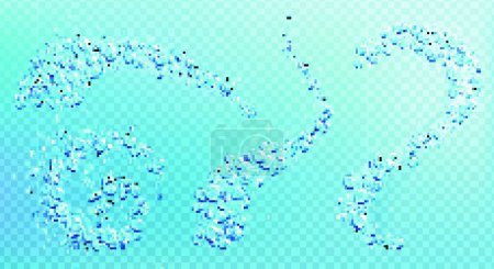 Illustration for Air bubbles, effervescent water fizz, aqua motion - Royalty Free Image