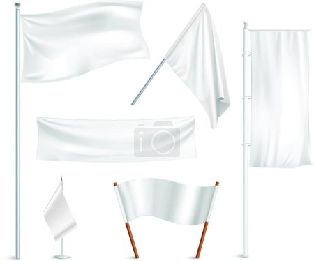 Illustration for White flags pictograms collection - Royalty Free Image