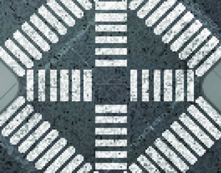Illustration for Road intersection with crosswalk top view - Royalty Free Image