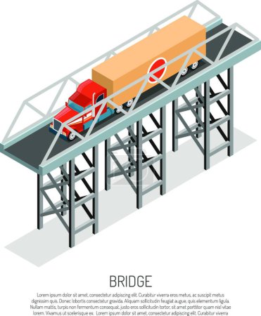 Illustration for Bridge Detail Isometric  vector illustration - Royalty Free Image