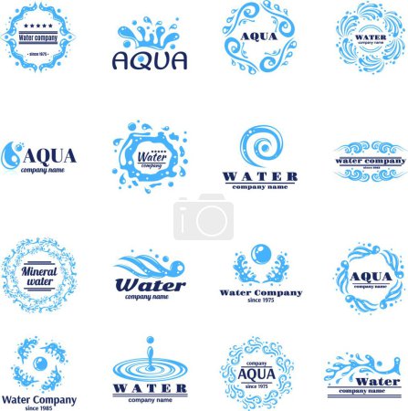 Illustration for Water logo set  vector illustration - Royalty Free Image