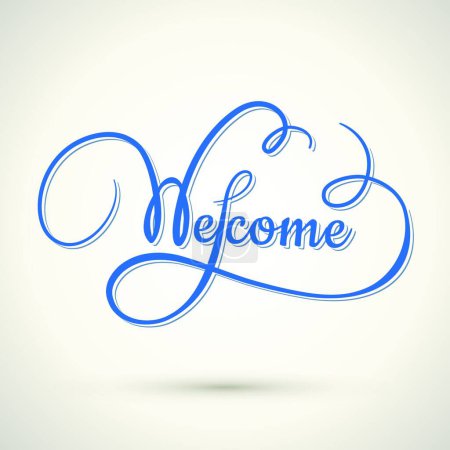 Illustration for Welcome hand lettering vector illustration - Royalty Free Image