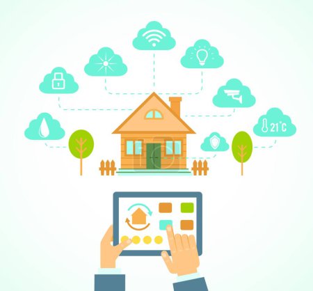 Illustration for Smart house automation vector illustration - Royalty Free Image