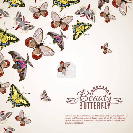 Ilustración de Mariposa realista fondo vector ilustración - Imagen libre de derechos