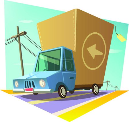 Illustration for Warehouse retro concept vector illustration - Royalty Free Image