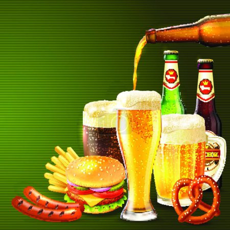 Illustration for Beer Realistic Illustration vector illustration - Royalty Free Image