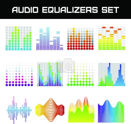 Illustration for Audio Equalizer Set  vector illustration - Royalty Free Image