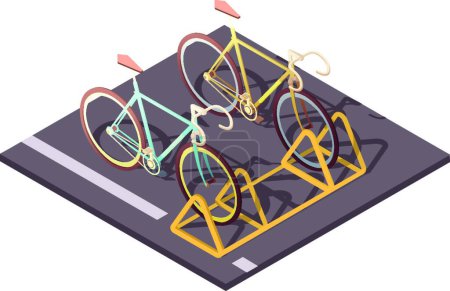 Illustration for Bicycle Parking Concept , colorful vector illustration - Royalty Free Image