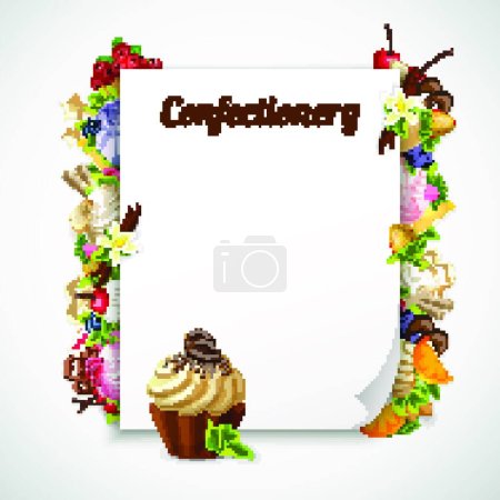 Illustration for Confectionery Decorative Frame, vector illustration - Royalty Free Image
