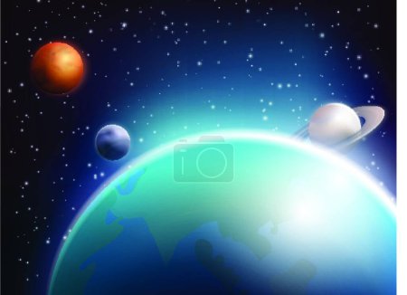 Illustration for Colored Space Background modern vector illustration - Royalty Free Image