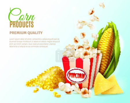 Téléchargez les illustrations : Illustration de la composition des produits à base de maïs - en licence libre de droit