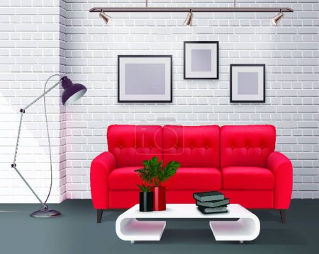 Illustration for Interior Realistic Image vector illustration - Royalty Free Image
