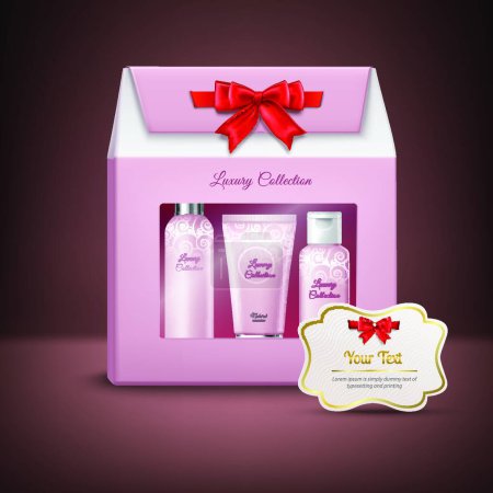 Illustration for Cosmetics Gift Box vector illustration - Royalty Free Image