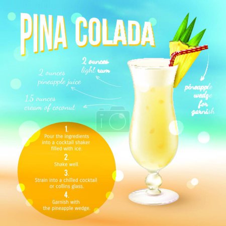 Ilustración de Cocktail Recipe Poster vector ilustración - Imagen libre de derechos