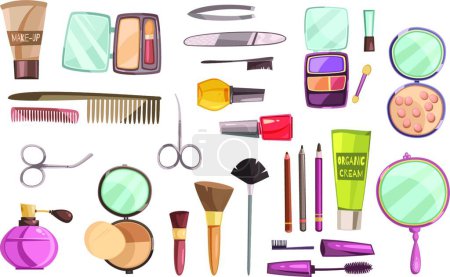 Illustration for Top Cosmetics Set  vector illustration - Royalty Free Image