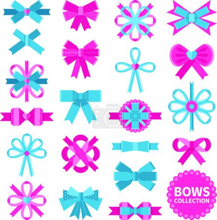 Illustration for Flat Bows Collection Set - Royalty Free Image