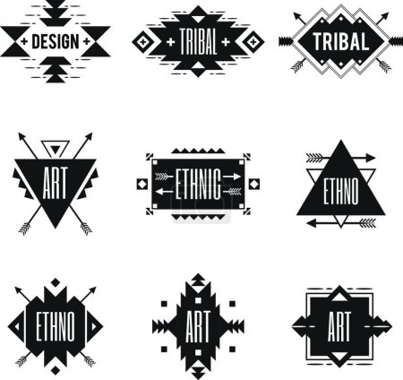 Illustration for Ethnic Logo Set vector illustration - Royalty Free Image