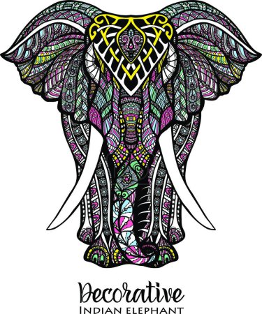Illustration for Elephant Colored  vector illustration - Royalty Free Image