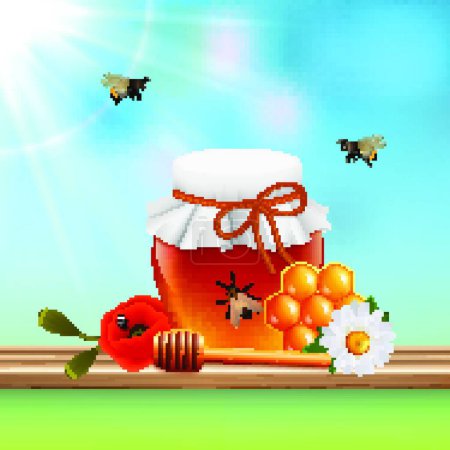 Illustration for Honey Colored Composition modern vector illustration - Royalty Free Image