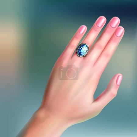 Illustration for Illustration of the Ring on finger - Royalty Free Image