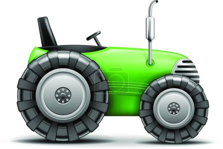 Téléchargez les illustrations : Illustration vectorielle du tracteur agricole vert - en licence libre de droit