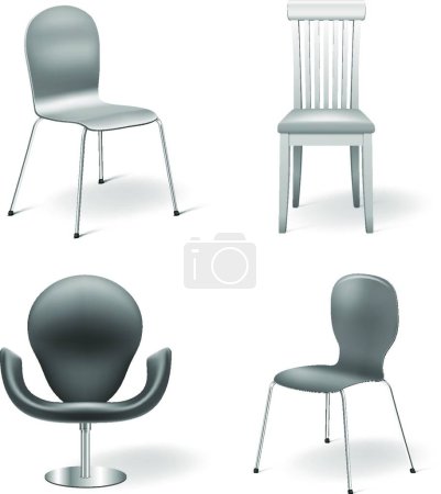 Illustration for Vector Chairs Set, vector illustration - Royalty Free Image