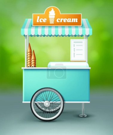 Téléchargez les illustrations : Crème glacée, illustration vectorielle colorée - en licence libre de droit