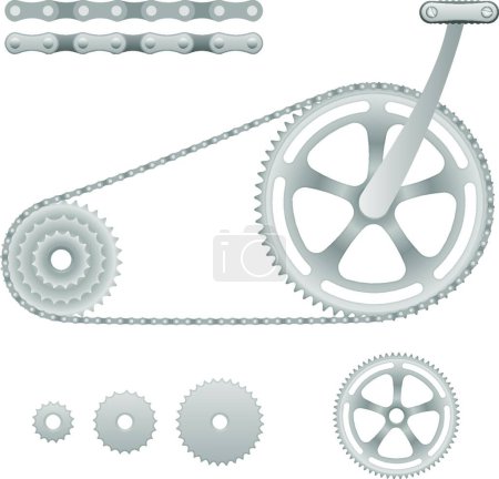 Illustrazione per Illustrazione dell'ingranaggio della bicicletta Vector - Immagini Royalty Free