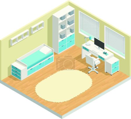 Illustration for Kids Room Vector Composition - Royalty Free Image