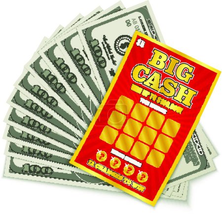 Téléchargez les illustrations : Illustration de la Loterie Cash Win - en licence libre de droit