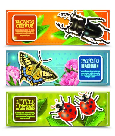Ilustración de Conjunto de banners coloridos, plantillas de vectores para diseño web - Imagen libre de derechos