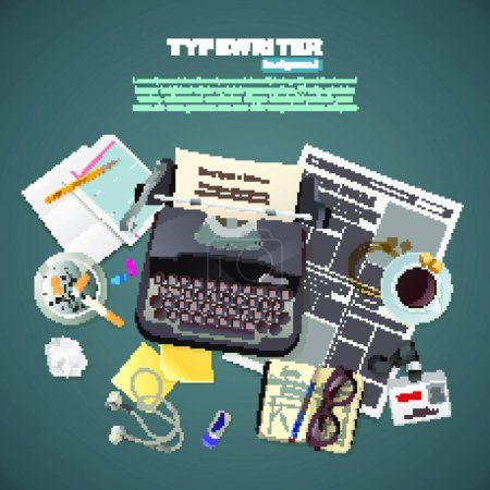Illustration for Journalist Typewriter Background vector illustration - Royalty Free Image