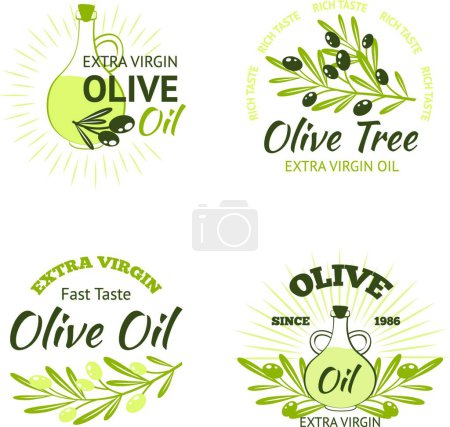 Ilustración de Olive Emblems Set vector ilustración - Imagen libre de derechos