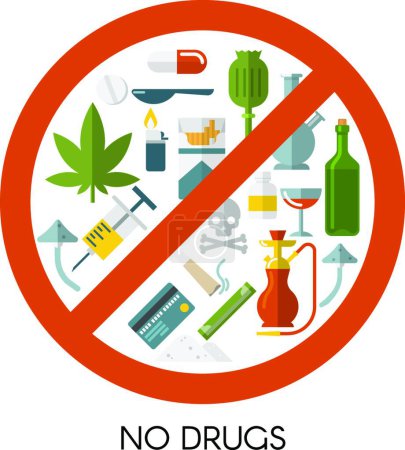 Téléchargez les illustrations : Drugs icon vector illustration - en licence libre de droit