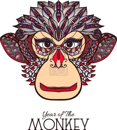 Illustration for "Monkey Color Face"  vector illustration - Royalty Free Image