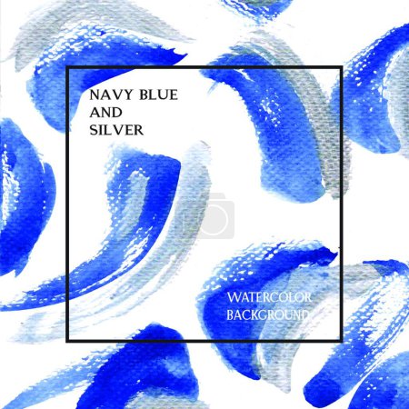 Illustration for Navy abstract pattern background with watercolor - Royalty Free Image