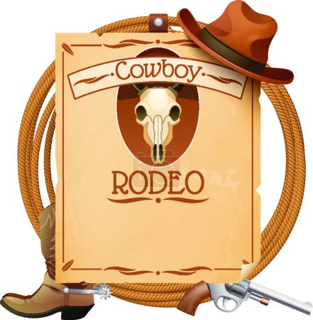 Ilustración de Rodeo Retro Poster, ilustración vectorial - Imagen libre de derechos