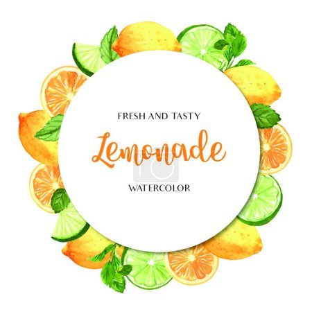 Téléchargez les illustrations : Carte de limonade fraîche et savoureuse, illustration vectorielle - en licence libre de droit