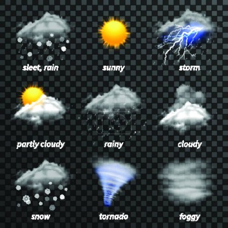 Illustration for "Realistic weather transparent" vector illustration - Royalty Free Image