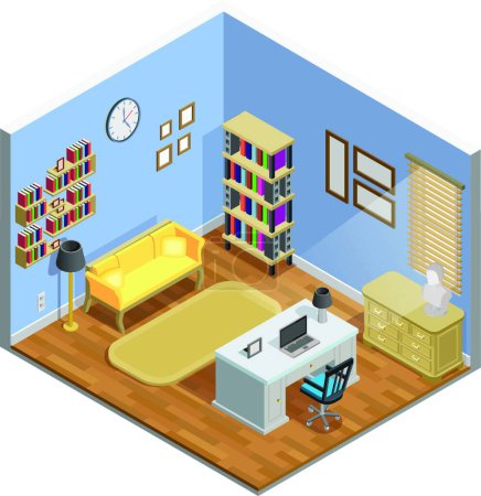 Illustration for "Study Room , graphic vector illustration " - Royalty Free Image