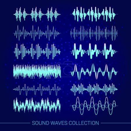 Illustration for "Sound Waves Collection ", graphic vector illustration - Royalty Free Image