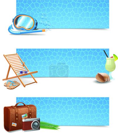 Illustration for Travel Banner Set vector illustration - Royalty Free Image