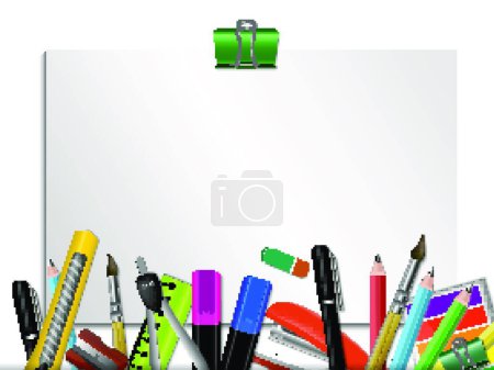 Illustration for "Stationery Colored Background", graphic vector illustration - Royalty Free Image
