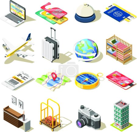 Illustration for "Travel Isometric Icons", graphic vector illustration - Royalty Free Image